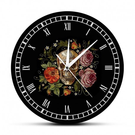 Horloge Vintage Crâne Mexicain Fleuri 2 tailles !