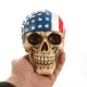 Crâne Décoratif en résine Bandana Drapeau américain USA Biker