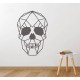 Autocollant Mural Vinyl Sticker Tête de Mort Crâne Géométrique gris