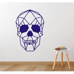 Autocollant Mural Vinyl Sticker Tête de Mort Crâne Géométrique violet