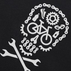 T-shirt motif tête de mort vélo manches courtes col rond