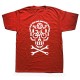 T-shirt motif tête de mort vélo manches courtes col rond unisexe rouge