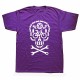 T-shirt motif tête de mort vélo manches courtes col rond unisexe violet