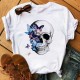 T-Shirt femme motif tête de mort et papillon multicolor - Modèle 4