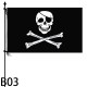 Drapeau de Pirate 90x154cm en Polyester avec œillets en laiton - modèle 3