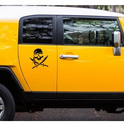 Autocollant de Pirate Jolly Rogers pour voiture en PVC - 5 couleurs et 3 tailles au choix !