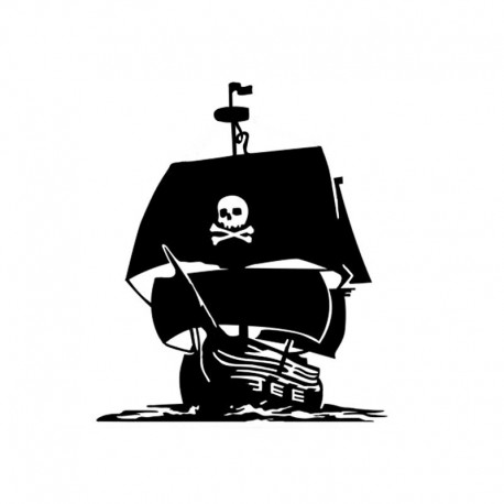 Autocollant bateau de Pirate 13.1x15.2CM - couleur noir