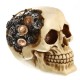 Crâne décoratif Style Steam Punk en résine vue côté