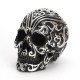 Crâne Grande Tête de mort décoration avec effet Sculpture bois en résine modèle 1 vue face