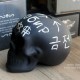 Tireline Crâne décoratif Tête de mort noir émaillé en céramique - modele 1 vue côté