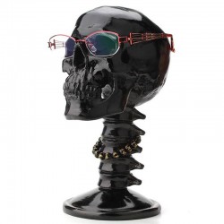 Crâne présentoir lunettes bracelet Tête de mort en résine vue droite