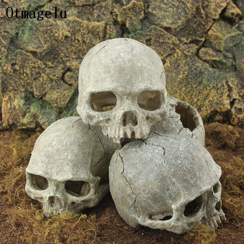 Crâne Tête de mort décoration pour aquarium, terrarium, etc