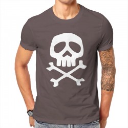 T-shirt de Pirates Jolly rogers à manches courtes et col rond marron