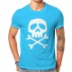 T-shirt de Pirates Jolly rogers à manches courtes et col rond turquoise