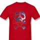 T-shirt de Pirates Manga à manches courtes et col rond rouge