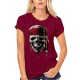 T-shirt de Pirate Jolly rogers à manches courtes et col rond femme burgundy