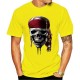 T-shirt de Pirate Jolly rogers à manches courtes et col rond homme jaune