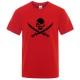 T-shirt de Pirates Logo Jolly rogers moderne à manches courtes et col rond rouge
