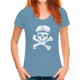 T-shirt de Pirates Vieux Marin Pirate à manches courtes et col rond femme bleu ciel