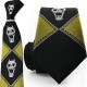 Cravate tête de mort pour homme motif crâne d'animé - modèle jaune