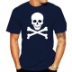 Tshirt tête de mort imprimé Pirate - couleur bleu marine