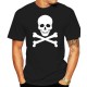 Tshirt tête de mort imprimé Pirate - couleur noir