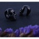 Bouchons extensseurs d'oreilles tête de mort - 2 pièces - couleur noir details