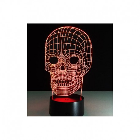Lampe tête de mort lampe 3D en acrylique - modèle 1