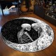 Tapis tête de mort rond Squelette qui s'embrasse sous la lune - 5 tailles au choix !