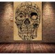 Poster tête de mort rétro avec crâne et symboles païens religieux mystérieux - modèle 4