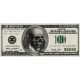 Poster tête de mort crâne billet 100 dollars américain - modèle 2