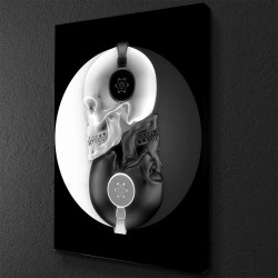 Poster affice tête de mort abstraite en noir et blanc modèle