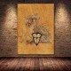 Poster tête de mort rétro avec crâne et symboles religieux et démons - modèle 8
