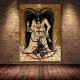 Poster tête de mort rétro avec crâne et symboles religieux et démons - modèle 10