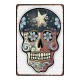 Plaque métal tête de mort avec crâne Santa Muerte - modèle 14