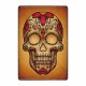 Plaque métal tête de mort avec crâne Mexicain Jour des morts - modèle 14