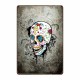 Plaque métal tête de mort avec crâne Mexicain Jour des morts - modèle 20