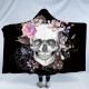 Couverture à capuche à motif crâne fleuri - modèle 3