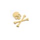 Autocollant tête de mort crâne squelette - pour voiture en métal 3D - couleur or