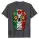 T-Shirt Tête de mort Mexicaine Day Of The Dead Sugar gris