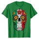 T-Shirt Tête de mort Mexicaine Day Of The Dead Sugar vert