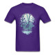 T-shirt Tête de mort 3D Gothique et corbeaux - violet
