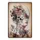 Plaque métal tête de mort avec crâne Mexicain Santa Muerte Vintage - modèle 19