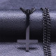 Croix anti christ avec collier ras du cou en acier inoxydable pour hommes - color noir