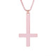 Collier Croix de saint Pierre avec pendentif couleur rose