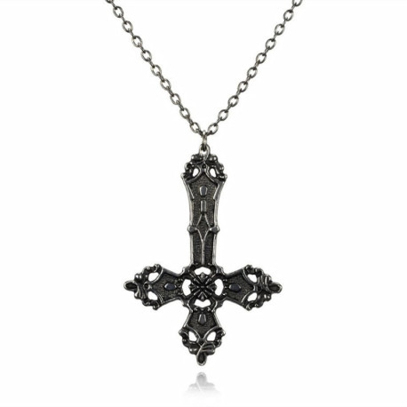 Collier gothique croix anti christ