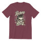 T-shirt Tête de mort Rockabilly never dies - couleur bordeaux burgundy