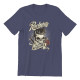 T-shirt Tête de mort Rockabilly never dies - couleur bleu