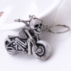 Porte-clés squelette en caoutchouc : le biker !