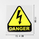 diemension Autocollant PVC - Danger de MORT avec symbole haute tension - 15.4 cm x 17 cm